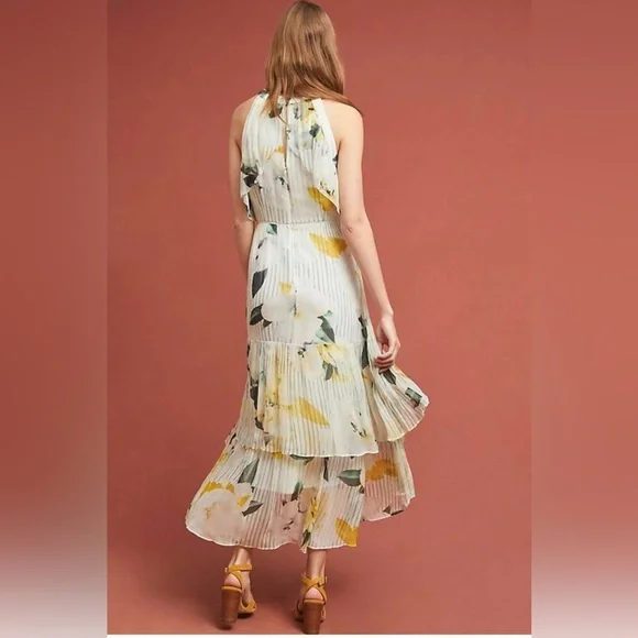 NWT Anthropologie Midi Dress Floral Tiered Size 8 - Picture 3 of 16
